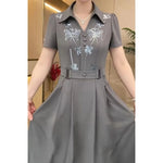 Load image into Gallery viewer, Women Western Style Dress Summer Spring New Fashion High-end Sequin Long Dresses Middle Aged Mother Elegant Slim Vestidos Mujer
