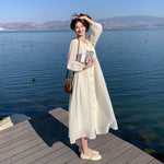 Load image into Gallery viewer, French White Dress for Women in Early Spring New Style Gentle Style Literary Retro Fairy Skirt