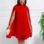 Load image into Gallery viewer, Chiffon Dress for Women Elegant 2024 New Round Neck Batwing Sleeve Loose Knee Length Luxury African Birthday Party Dinner Dress