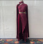 Load image into Gallery viewer, Elegant Party Dress for Women Temperament Fashion 2025 Fall Winter New Batwing Sleeve Shawl Split Vestidos Evening Long Dresses