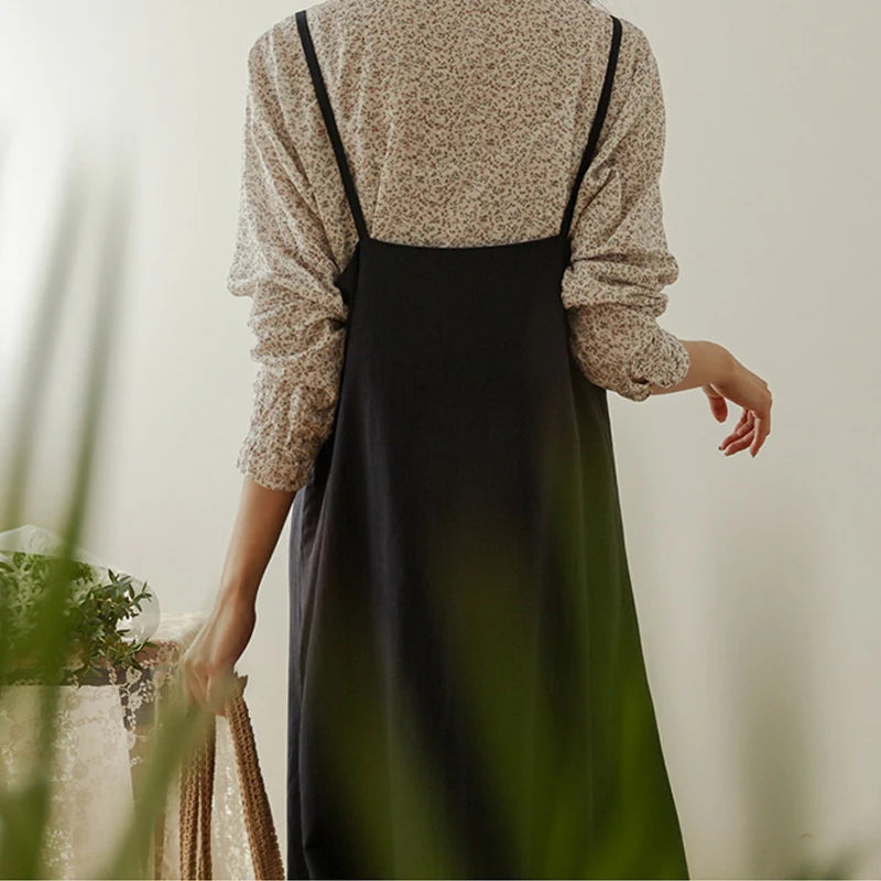 Dresses for Women 2025 Loose Elegant Dress Woman Sexy Sleeveless Spaghetti Strap Pockets Cotton Off The Shoulder Dress KE1409