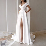 Load image into Gallery viewer, 2026 Women's Elegant Party Evening Dresses Sexy V-neck Ruffle Solid Mid Waist Temperament Maxi Dress Prom Dresses Vestidos Femme