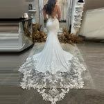 Load image into Gallery viewer, Elegant Women Women Wedding Dresses Sexy V-Neck Lace Printing Mermaid Robes Mopping Length Princess Vestido De Novias Customized