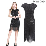 Load image into Gallery viewer, 1920s Dresses for Women Flapper Dress Lace Fan Feather Headband Sequins Beads Fringes 20s Accessories Vintage Mafia Costume