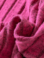 Load image into Gallery viewer, Women's bright pink knitted dress - slim design, warm and comfortable ribbed fabric, suitable for daily wear