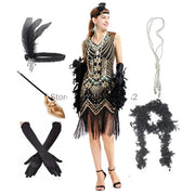 Women's 1920s Costume Vintage Sequin Full Fringed Deco Inspired Flapper Cosplay Dress Roaring 20s Great Gatsby Dress Vestidos