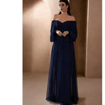 Load image into Gallery viewer, Dresses For Woman Elegant vestidos Solid Color Slim Robe Evening Dress Sexy One Line Neck Simple Style Long Sleeves Simple Style