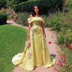 Load image into Gallery viewer, Sharon Said Evening Dresses Elegant Sheath Satin Beaded Dubai Luxury Formal Party Wedding Prom Gowns Over Skirt SS447 Customized