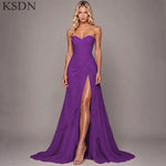 Load image into Gallery viewer, Elegant Women Evening Dresses for Women Luxury Chiffon Chapel Train Gowns Side Slit Sleeveless Wedding Long Dress Vestidos