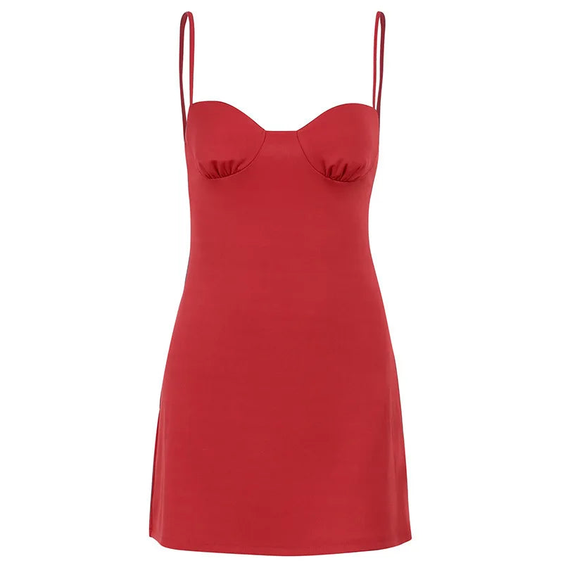 Women's dress with breast summer new style pure desire wind sexy suspender hot girl dew shoulder slim skirt dress