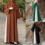 Load image into Gallery viewer, Muslim Women Modest Long Dress Patchwork Drawstring Arab Robe Vestidos Jalabiya Dubai Saudi Abayas Morocco Eid Ramadan Dresses