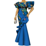 Load image into Gallery viewer, African Women's Dress Elegant Ladies Evening Gowns Ankara Long Robes Flower Dresses Vestidos Church Dresses for Women WY9498
