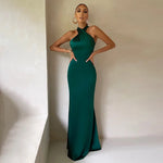 Load image into Gallery viewer, Women's Vestidos De Fiesta Elegantes Vestidos  Elegant Halter Neck Twist Front Maxi Dress  Slim Fit Evening Party Gown