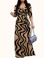 Load image into Gallery viewer, Women's Fashion Print Dress For Women Casual Sexy Deep V Neck Lace-Up Loose Dresses Robe Femme Summer Holiday Womens Clothing