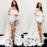 Load image into Gallery viewer, Modern Women Bathrobe Evening Dresses Nightgowns 3D Butterflies Loungewear Home Clothes Female Party Sleepwear Rayon Customized