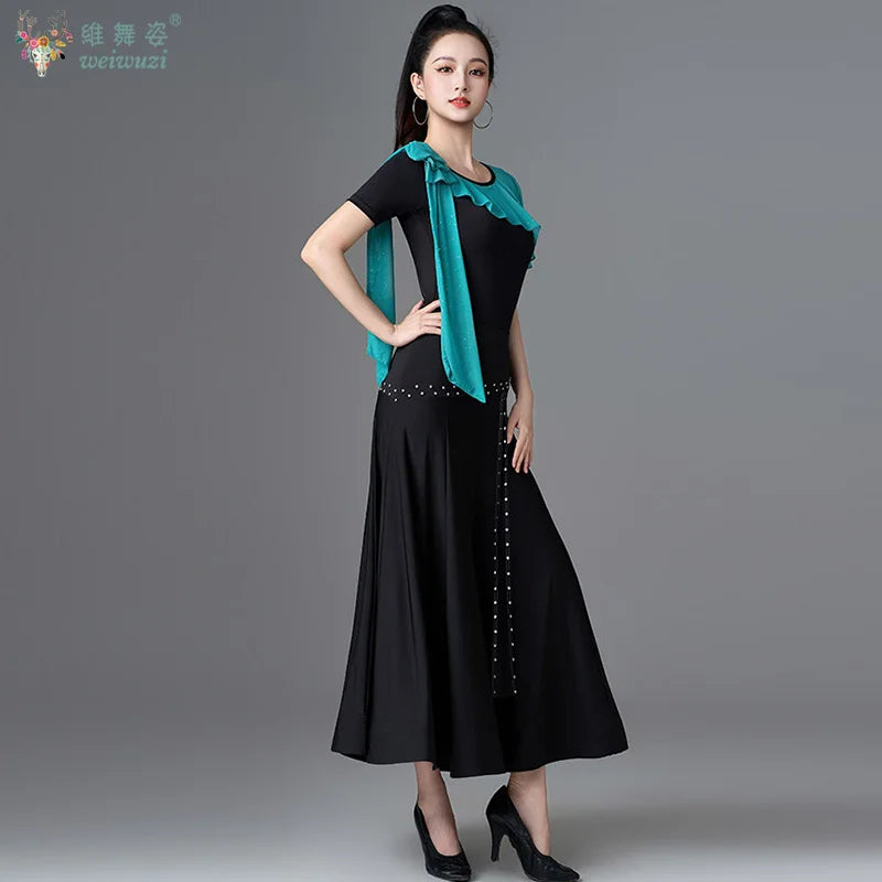 Ballroom Dance Dresses for Women Competition Waltz Dress Clothes Standard Social Modern Dancewear Costumes Large Swing Dress