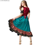Load image into Gallery viewer, Adult Women Flamenco Gypsy Dress Waltz Tango Dance Show Mädchen Folk Costume Carnival Party Fancy Dress Outfit