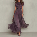 Load image into Gallery viewer, Women's Dress 2026 Summer New Style Stylish V-neck Waist Cinched Dress Breathable Slimming Ruffle Edge Girls' Big Swing Dress