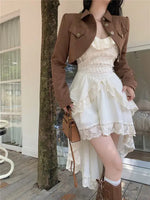 Load image into Gallery viewer, White Dresses For Women Fashion Sexy Sling Roe Femme 2025 Vestidos De Mujer Patchwork Lace Ruffles Irregular Sweet Dress
