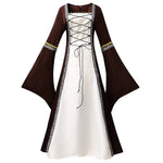 Load image into Gallery viewer, Women’s Medieval Costume Halloween Fashion Dress Vintage Full-Skirted Long-Sleeved Dress Lace-Detail Party and Casual Dress