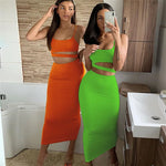 Load image into Gallery viewer, Women Dress Elegant Long Dresses Party Night Dress Women Dresses Woman Female Clothing Sexy Pleated Hollowout Two-piece Dress