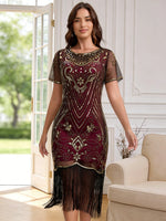 Load image into Gallery viewer, Women's Flapper Dresses 1920s for Women Great Gatsby Sequin Fringed Roaring 20s Cocktail Dress