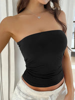 Load image into Gallery viewer, 2025 Spring Summer New Cross-border  Europe and America Y2KSexySolid Color Open-back Knit Strapless Top Women's