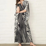 Load image into Gallery viewer, Women's Dress Fashion Beach Vacation Striped Printed Robe 2023 Summer New Casual Vintage Loose Waist V-Neck Long Dresses Female