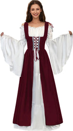 Load image into Gallery viewer, Women Medieval Dress Ren Faire Costume Renaissance Outfit  Dress Halloween Costume for Women