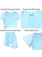 Load image into Gallery viewer, Women Lyrical Modern Dance Dress Water-drop Hollow Back High-Low Mesh Skirted Contemporary Dance Costume