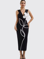 Load image into Gallery viewer, Women's Evening Dresses Sexy Strapless Tie White Flowers Bodycon Bandage Long Dresses Elegant Party Birthday Dresses