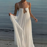 Load image into Gallery viewer, Women's Dresses 2026 Spring U Neck Metal Decor Hollow Boho Party Dress Summer Backless Solid Loose Sling Long Maxi Dress Vestido
