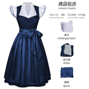 Women Dirndl Dress For Medieval Style German Oktoberfest Bavarian Dress And Top With Apron Costume Halloween Plus Size Dress