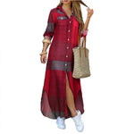 Load image into Gallery viewer, Women Dresses Fashion Sexy Single-breasted Dress Loose Lapel Casual Women's Clothing  Literary Printing Long Shirt Skirt