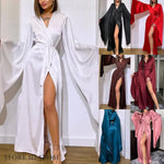 Load image into Gallery viewer, Fashion Wedding Long Robe Dress Women's Homewear Silky Satin Big Sleeve Kimono Gown Bathrobe Loungewear Loose Casual Nightgown