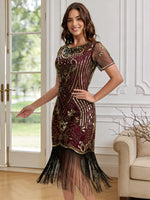 Load image into Gallery viewer, Women's Flapper Dresses 1920s for Women Great Gatsby Sequin Fringed Roaring 20s Cocktail Dress