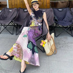 Load image into Gallery viewer, Womens Dresses Woman Clothes  Miyake High-grade Pleated Print Dress Chinese National Style Cheongsam Skirt Fishtail Skirt Summer