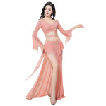 Load image into Gallery viewer, Women Adult Costumes  Horn Long Sleeve Oriental Dance Dress Sparkle Rhinestone Shine Skirt Sexy Side Split Carnival Fantasy New