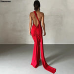 Load image into Gallery viewer, Womens Elegant Evening Party Cocktail Long Dress Sexy Backless Open Back Ruched Slim Bodycon Formal Wedding Guest Maxi Dress