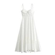 MUJER White Long Dresses For Women Ruffle Slip Corset Dress Woman Fashion Sleeveless Backless Summer Sexy Holiday Party Dresses