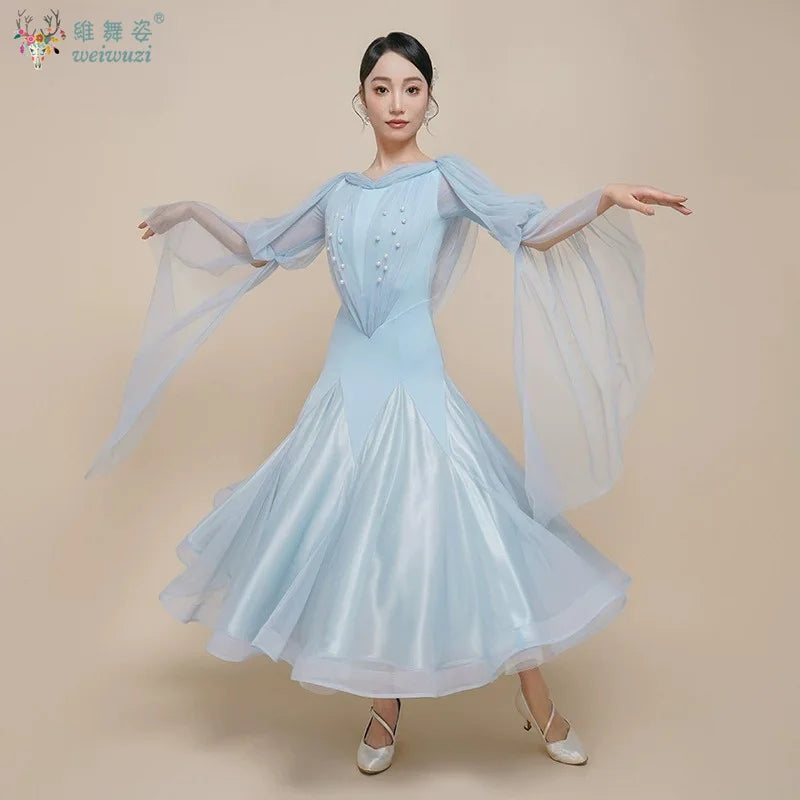 Modern Dance Dress for Woman Social Dance Costume Ballroom Dancing Competition Clothes Waltz Quickstep Foxtrot Performance Dress