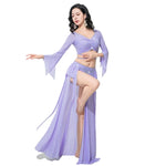 Load image into Gallery viewer, Women Adult Costumes  Horn Long Sleeve Oriental Dance Dress Sparkle Rhinestone Shine Skirt Sexy Side Split Carnival Fantasy New
