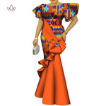 Load image into Gallery viewer, African Women's Dress Elegant Ladies Evening Gowns Ankara Long Robes Flower Dresses Vestidos Church Dresses for Women WY9498