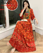 Load image into Gallery viewer, Indian Dress for Women Summer Embroidery Chic Elegant Party Dresses Clothes Vintage Long Maxi Prom Bohemian Beach Robe Vestidos