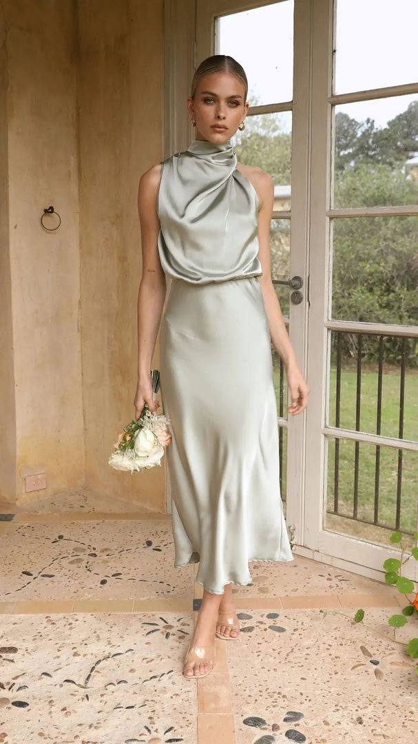 Women Long Dress 2024 Fashion Solid Summer Sleeveless Long Dresses For Female Elegent Lady Party Evening Slim Dresses
