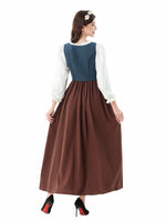 Load image into Gallery viewer, Women Medieval Dress Renaissance Retro 1860s Tavern Maid Cosplay Strap Waist Dress Halloween Oktoberfest Beer Party Costume