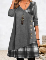 Load image into Gallery viewer, Dresses for Women European and American autumn and Winter Elegant Everyday Loose Party Dress Buttons Long Sleeve Dress