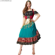 Adult Women Flamenco Gypsy Dress Waltz Tango Dance Show Mädchen Folk Costume Carnival Party Fancy Dress Outfit