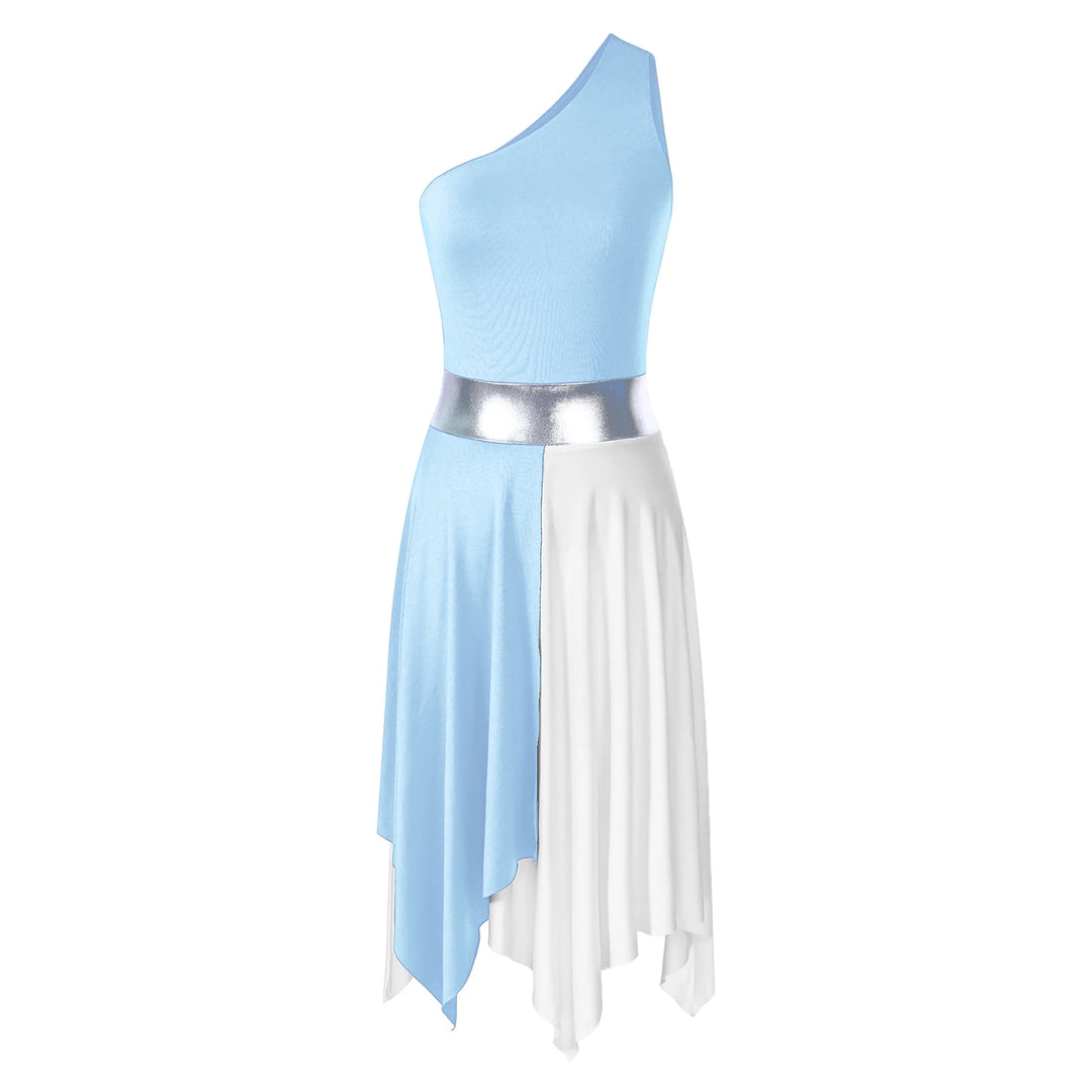 Women Ladies Lyrical Praise Dance Dress Performance Costume Modern Contemporary Celebration of Spirit Dancewear Split Long Dress