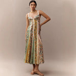 Load image into Gallery viewer, Women Elegant Sleeveless Party Dresses Casual Deep V Neck Maxi Dress Sexy Ladies  Backless High Waist Print Dress Vestidos